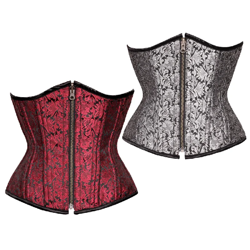 minimalist women bustiers and corsetsSallivc Maroon Authentic Steel Boned Reversible Waist Training Underbust Corset