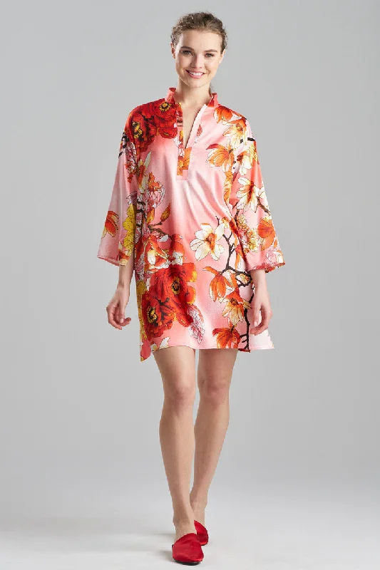 Winter Peony Satin Sleepshirt