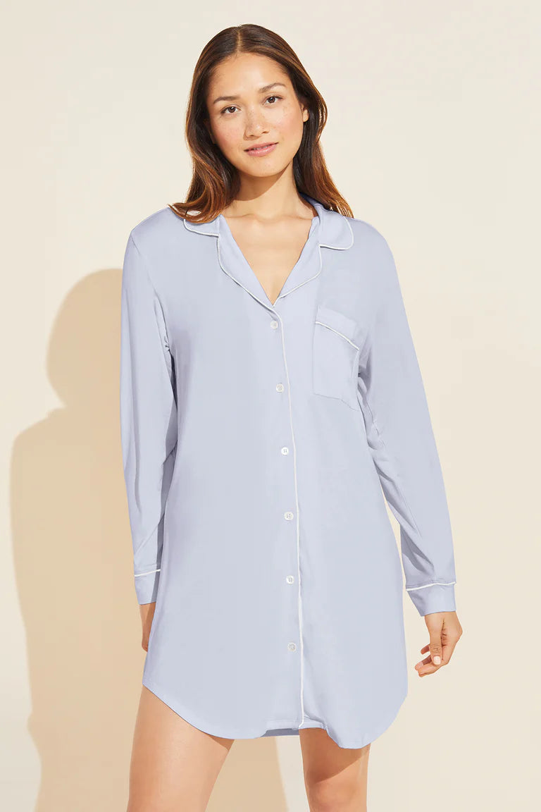 women's silk nightgowns for luxurious sleepGisele TENCEL™ Modal Sleepshirt | Ice Blue women's silk nightgowns for luxurious sleepGisele TENCEL™ Modal Sleepshirt | Ice Blue