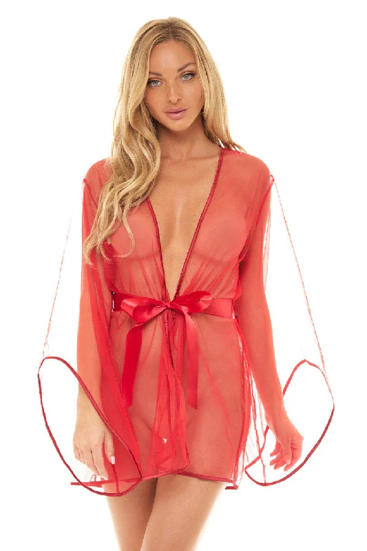 women robes with lace trim for eleganceSydney Tulle Short Robe