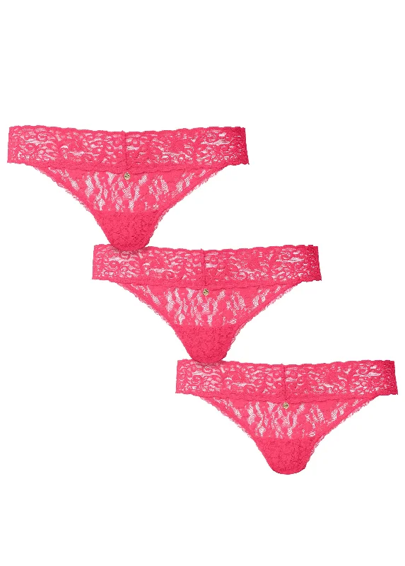 Pearl By VENUS® Allover Lace Thong 3 Pack - Sweet Sangria