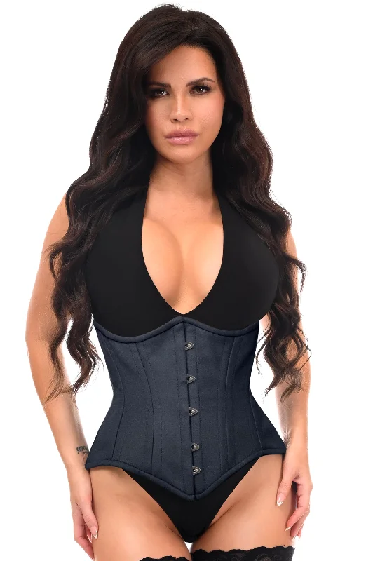 hypoallergenic women bustiers and corsetsTop Drawer Black Cotton Double Steel Boned Waist Training Corset Cincher