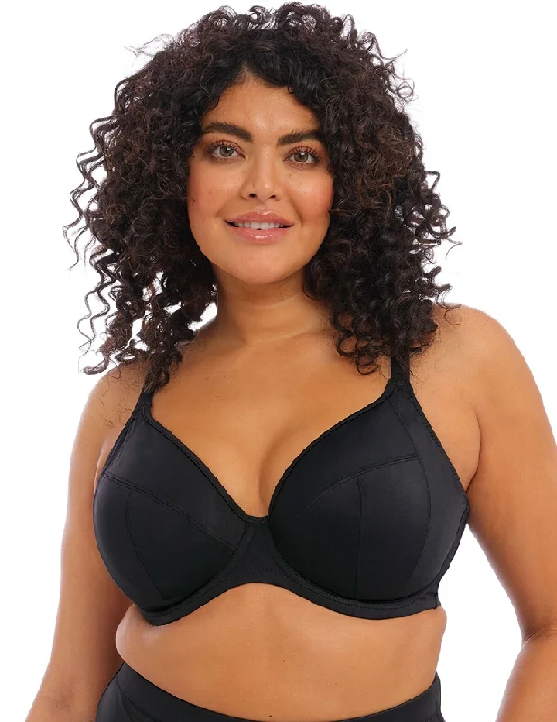 Elomi Essentials ES7504 Black Underwire Plunge Bikini Swim Bra