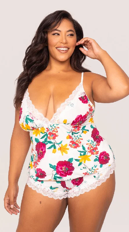 Plus Size Reina Floral PJ Short Set