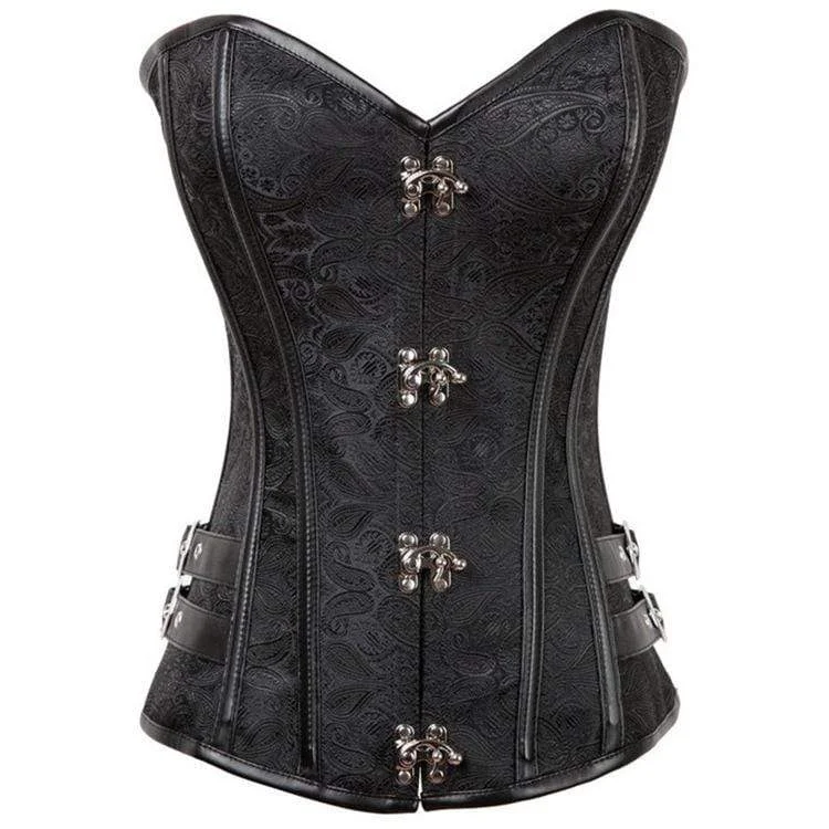bridal women bustiers and corsetsWomen's Gothic Jacquard Overbust Corsets With T-back