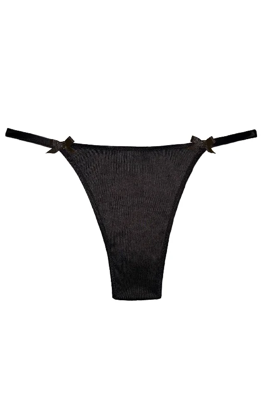 Valessa Gloss Black thongs