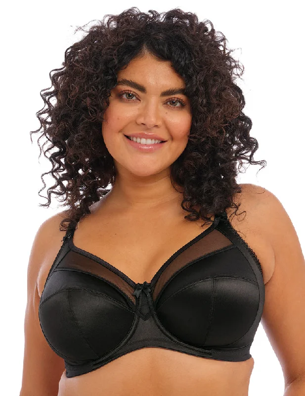 Women's Tummy Control Lingerie Goddess Keira GD6090 Black Underwire Banded Bra