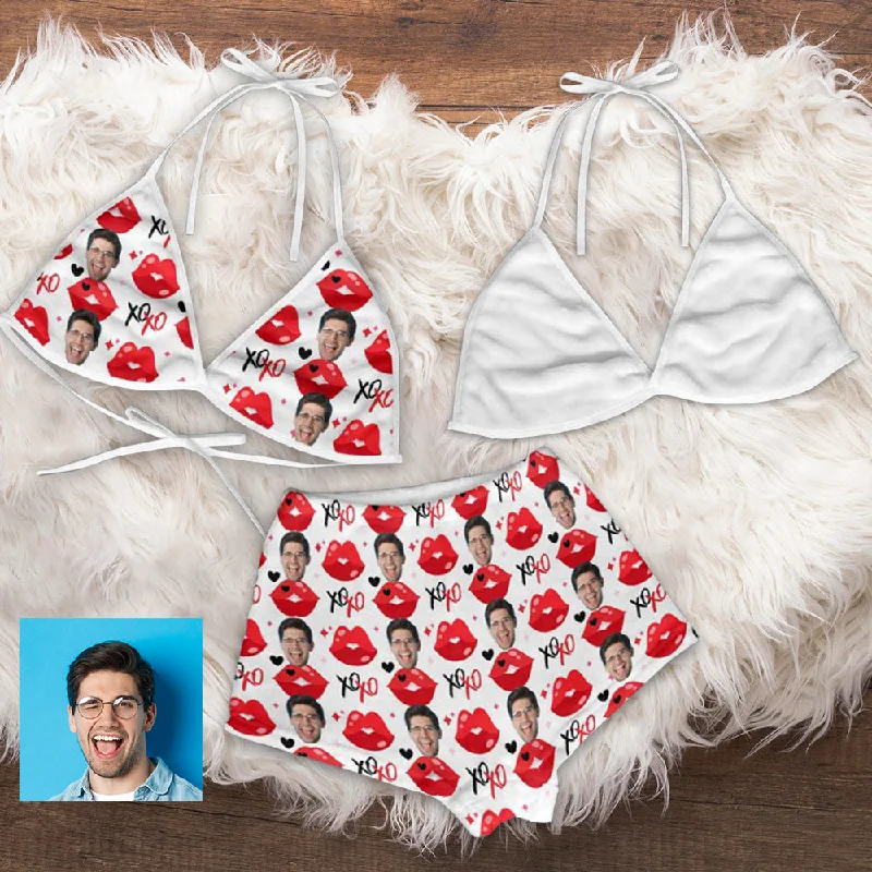 women's nightgowns with a loose fit for comfortCustom Face Red Lip Flannel Pajama Set Women's Short Sleepwear Halter Triangle Bra & Shorts women's nightgowns with a loose fit for comfortCustom Face Red Lip Flannel Pajama Set Women's Short Sleepwear Halter Triangle Bra & Shorts