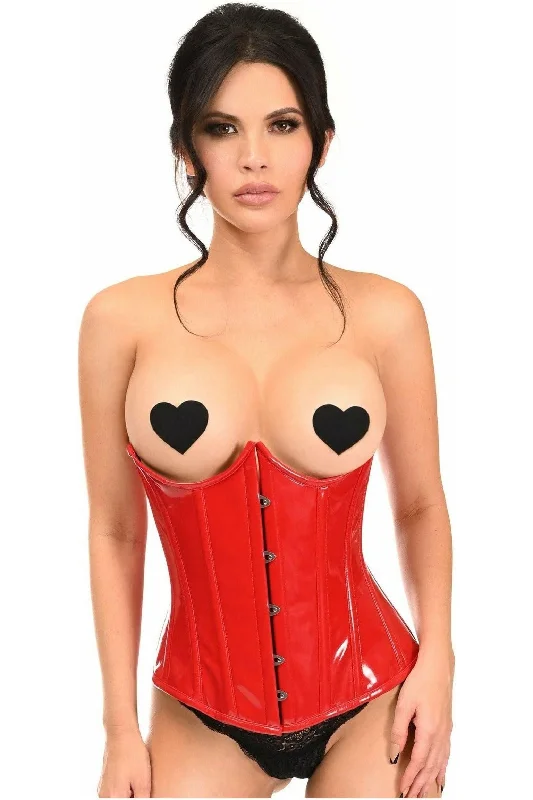 Lavish Red Patent PVC Underwire Underbust Corset