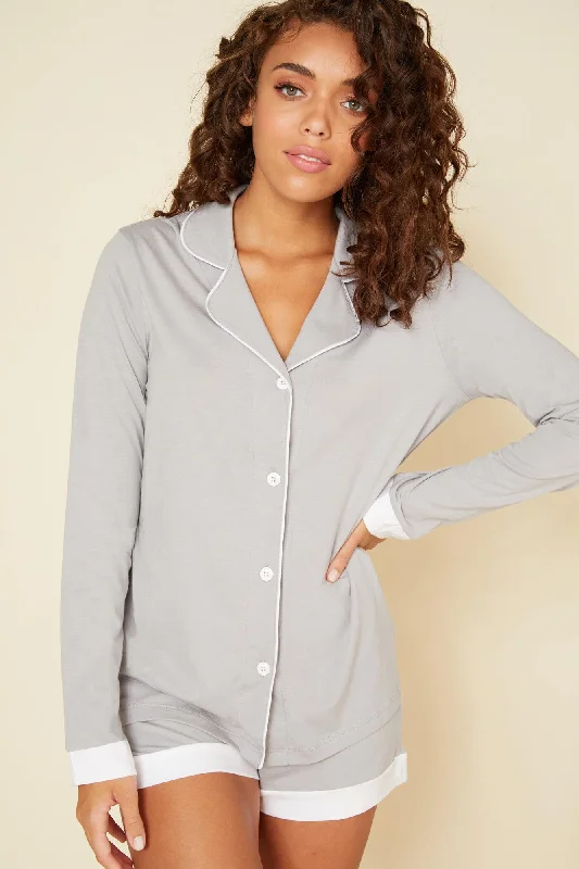 women's pajama sets with a thermal - regulating materialCosabella Bella Long Sleeve Top & Short Pj Set