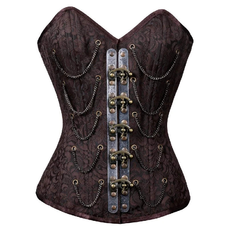 Bertram Authentic Steel Boned Steampunk Waist Training Overbust Corset