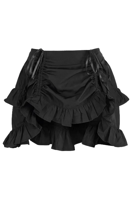 petite women bustiers and corsetsBlack Crepe Ruched Bustle Skirt