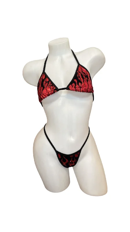 Flames Bikini Set Red