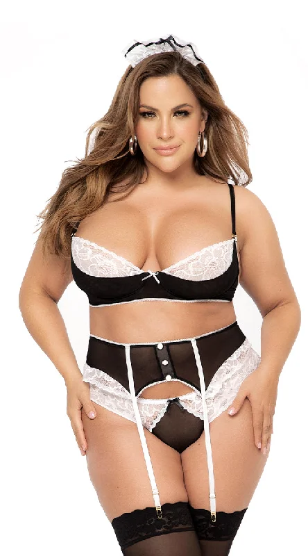 Plus Size Sultry French Maid Lingerie Costume