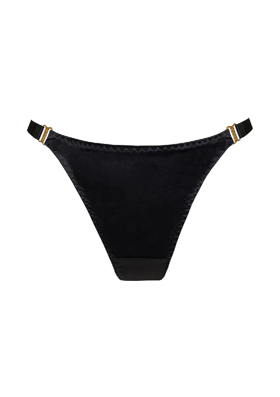 Signature Silk Thong Black