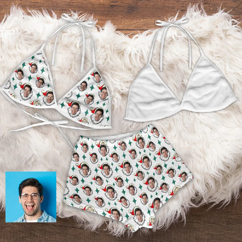 women's nightgowns made of organic materialsCustom Face Christmas Hat Flannel Pajama Set Women's Short Sleepwear Halter Triangle Bra & Shorts women's nightgowns made of organic materialsCustom Face Christmas Hat Flannel Pajama Set Women's Short Sleepwear Halter Triangle Bra & Shorts