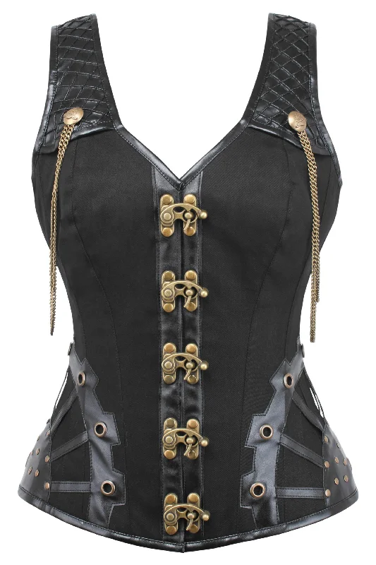 Black Steampunk Overbust with Shoulder Straps