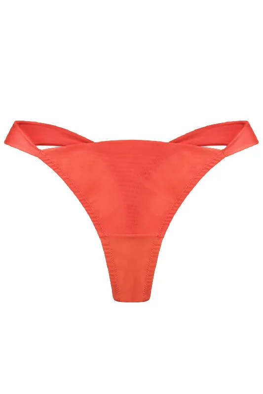 cotton - blend women thongs for breathable everyday wearIdeallia Tangerine low-waisted thongs