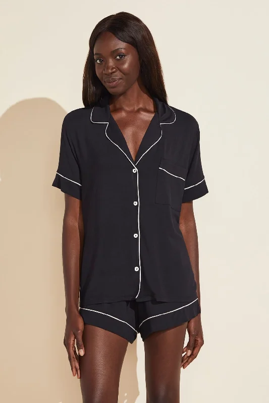women's pajama sets made from organic materialsGisele TENCEL™ Modal Relaxed Short PJ Set | Black/Sorbet