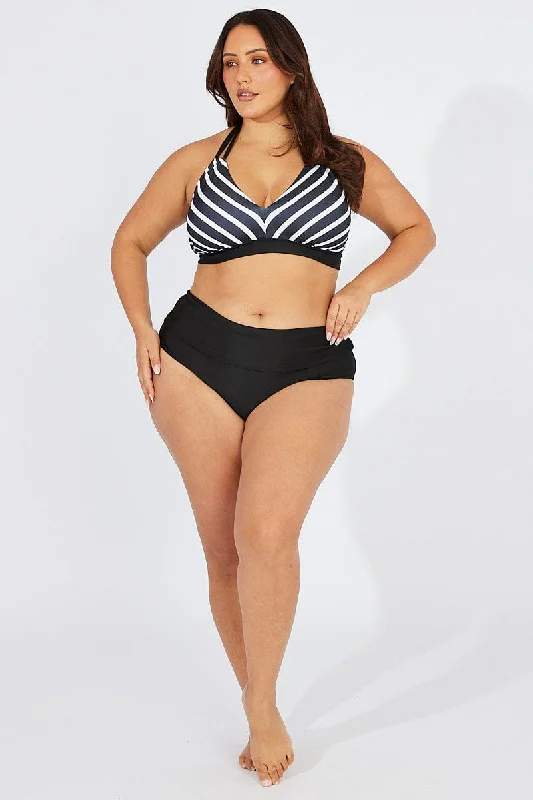 Black Stripe Bikini Set