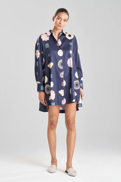 cotton women's sleepshirts for breathable comfortIkagai Printed Cotton Sateen Sleepshirt cotton women's sleepshirts for breathable comfortIkagai Printed Cotton Sateen Sleepshirt