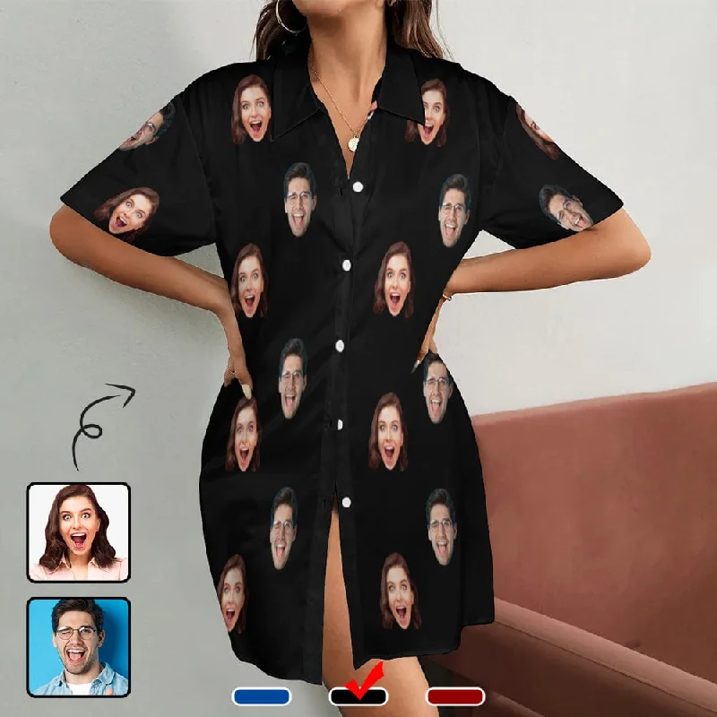 women's sleepshirts with a removable beltCustom Face Solid Color Satin Silk Nightshirt Button Down Pajama Dress women's sleepshirts with a removable beltCustom Face Solid Color Satin Silk Nightshirt Button Down Pajama Dress