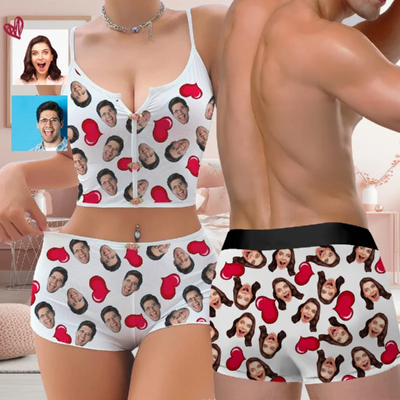 women's sleepshirts for a comfortable work - from - home optionPhoto Custom Husband Face&Red Heart Sleepwear Appliques Notched Neckline Lingerie Set Pajamas Bachelorette party women's sleepshirts for a comfortable work - from - home optionPhoto Custom Husband Face&Red Heart Sleepwear Appliques Notched Neckline Lingerie Set Pajamas Bachelorette party