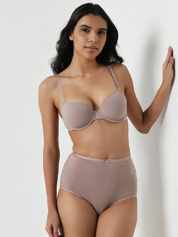 plus - size women briefs with wide elastic bands for comfortWunderlove Dark Beige Cotton Blend Briefs - Pack of 3 plus - size women briefs with wide elastic bands for comfortWunderlove Dark Beige Cotton Blend Briefs - Pack of 3