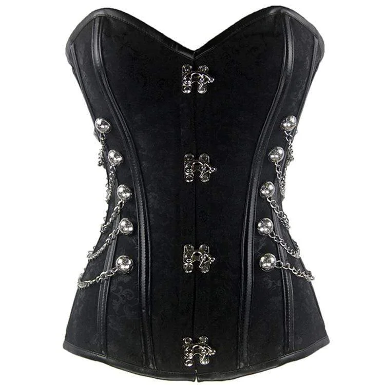 prom women bustiers and corsets dressesWomen's Gothic Multi-Chain Floral Overbust Corsets