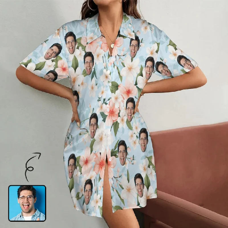 breathable women's nightgowns for hot sleepersCustom Face Flower Satin Nightgown For Women Silk Nightshirt Button Down Pajamas Dress Boyfriend Sleepshirt S-3XL breathable women's nightgowns for hot sleepersCustom Face Flower Satin Nightgown For Women Silk Nightshirt Button Down Pajamas Dress Boyfriend Sleepshirt S-3XL