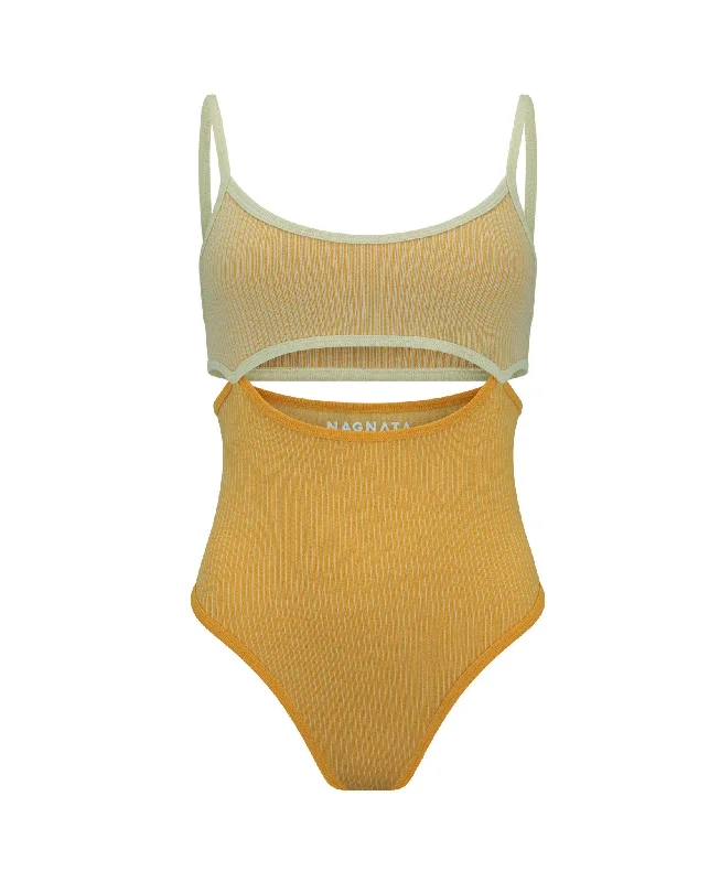 Cut - Out Bodysuits for a Trendy and Fashion - Forward StyleSPLICE BODYSUIT
