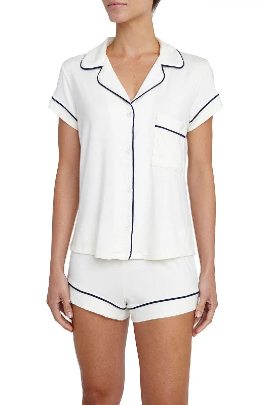 women's three - piece pajama sets including a robeGisele Shortie PJ Set | Ivory/Navy
