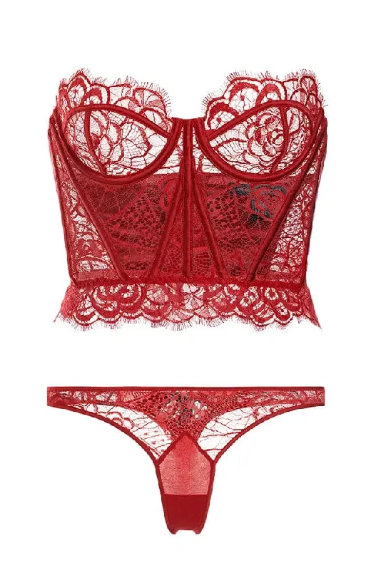 sheer women thongs for a sexy and alluring appearanceCoquette Bustier and Thong Set