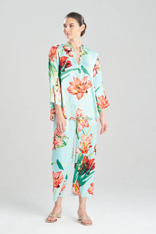 women's pajama sets with a unique embroidery detailWater Lily PJ
