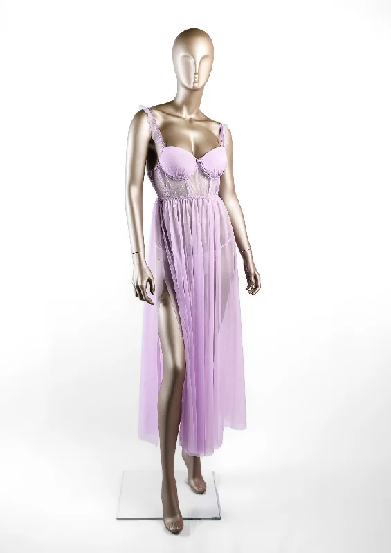 Women's Corset Style Lingerie Shiny tulle gown