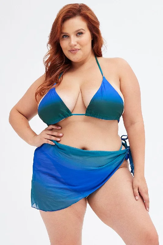 Blue Tie Side Bikini Set