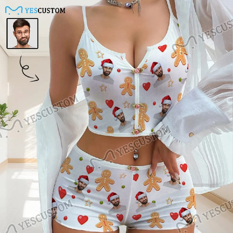 women's sleepshirts for a fashionable loungewear choicePhoto Custom Husband Face with Santa Hat Sleepwear Appliques Notched Neckline Lingerie Set Pajamas Bachelorette party women's sleepshirts for a fashionable loungewear choicePhoto Custom Husband Face with Santa Hat Sleepwear Appliques Notched Neckline Lingerie Set Pajamas Bachelorette party