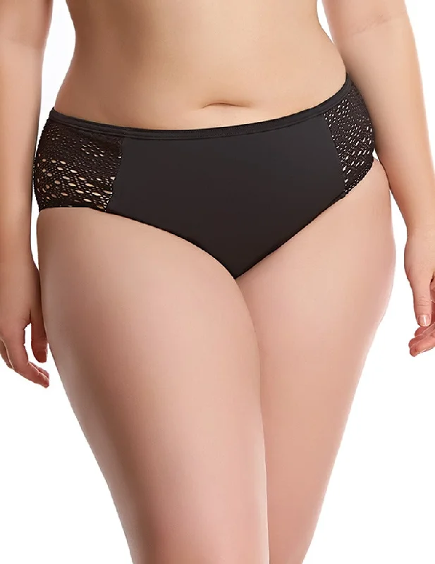 Elomi Indie ES7534 Black Mid Rise Brief  Swimwear