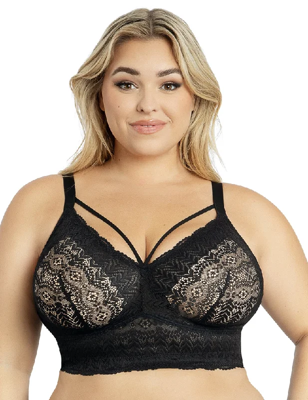 Women's Sheer Lingerie Nightgowns Parfait P5951 Mia Lace Black Wire-free Padded Lace Bralette Women's Sheer Lingerie Nightgowns Parfait P5951 Mia Lace Black Wire-free Padded Lace Bralette