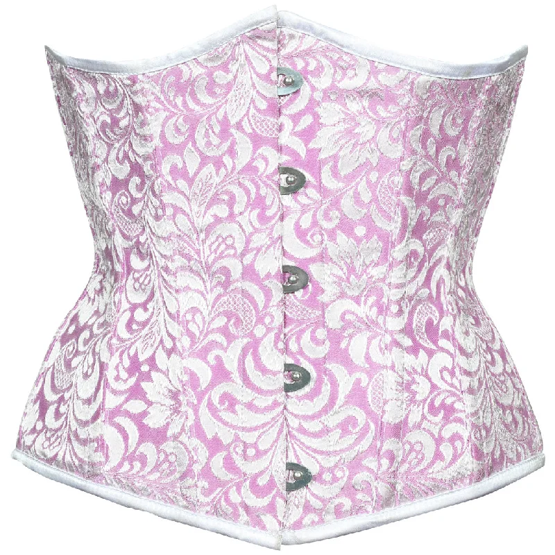 Gothic women bustiers and corsets aestheticLight Pink Authentic Steel Boned Waist Reducing Underbust Corset