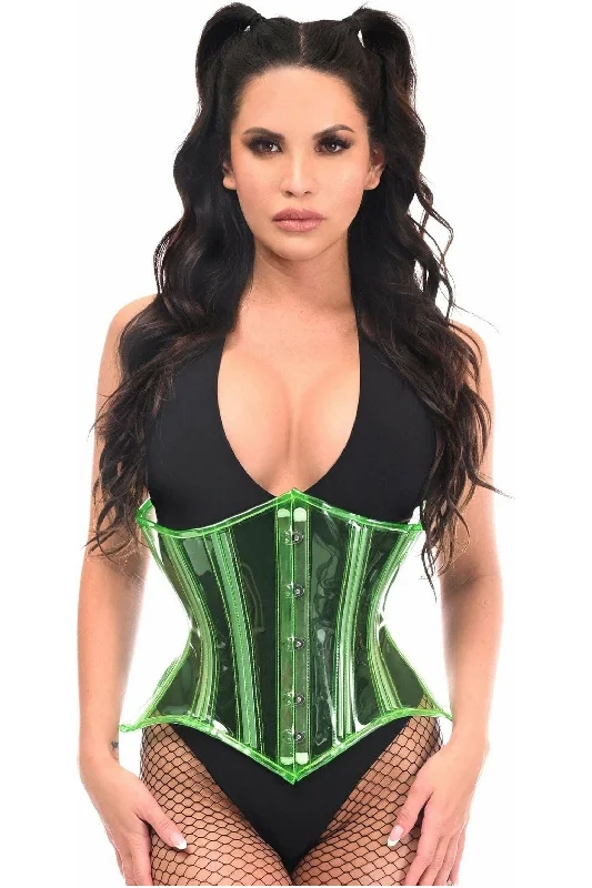 adjustable women bustiers and corsets fitLavish Green Clear Curvy Underbust Waist Cincher Corset