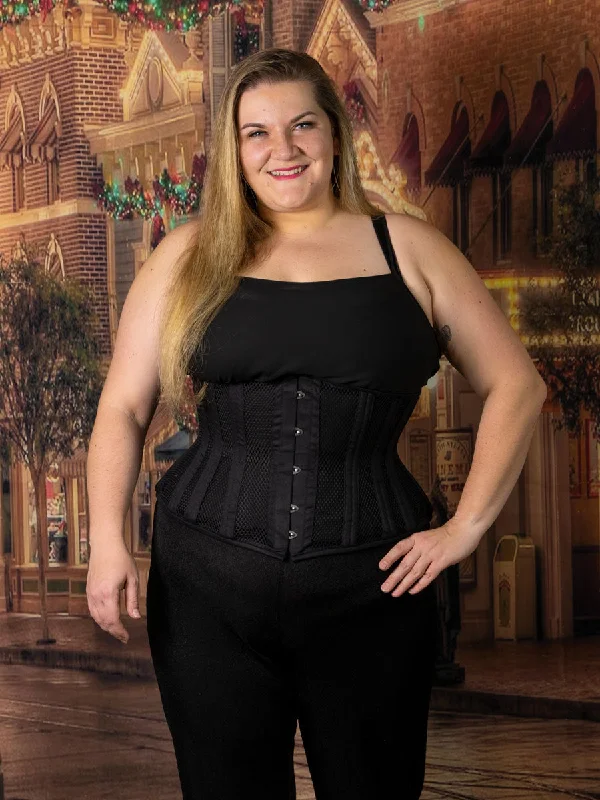 historical reenactment women bustiers and corsetsPlus Size Mesh Romantic Curve Longline Underbust Corset : CS-411