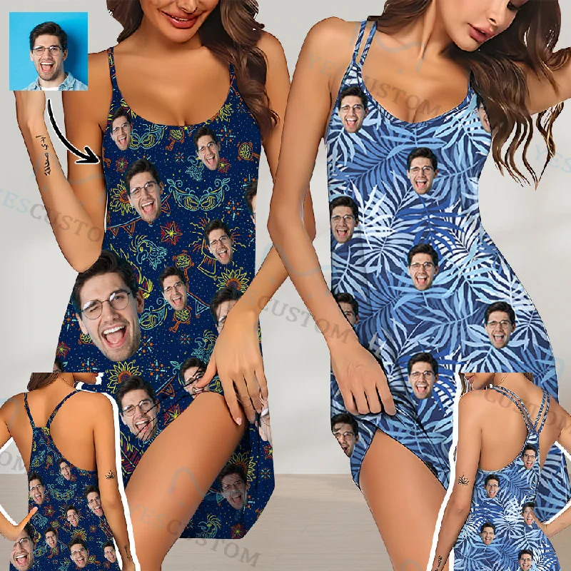 women's sleepshirts for a fashionable loungewear choiceCustom Face Blue Cami Racerback Nightgown Women's Sleeveless Nightdresses women's sleepshirts for a fashionable loungewear choiceCustom Face Blue Cami Racerback Nightgown Women's Sleeveless Nightdresses