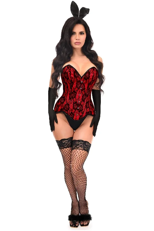 breathable women bustiers and corsets materialsTop Drawer 4 PC Premium Red Bunny Corset Costume