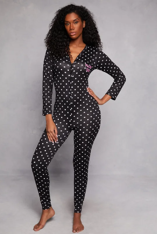 Pillow Talk Polka Dot Pajama Onesie