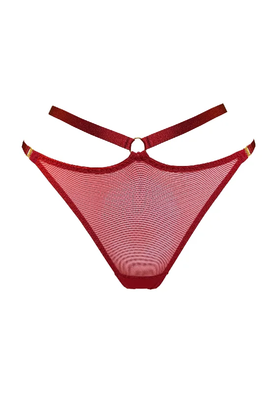 Signature Mesh Harness Thong Burnt Red