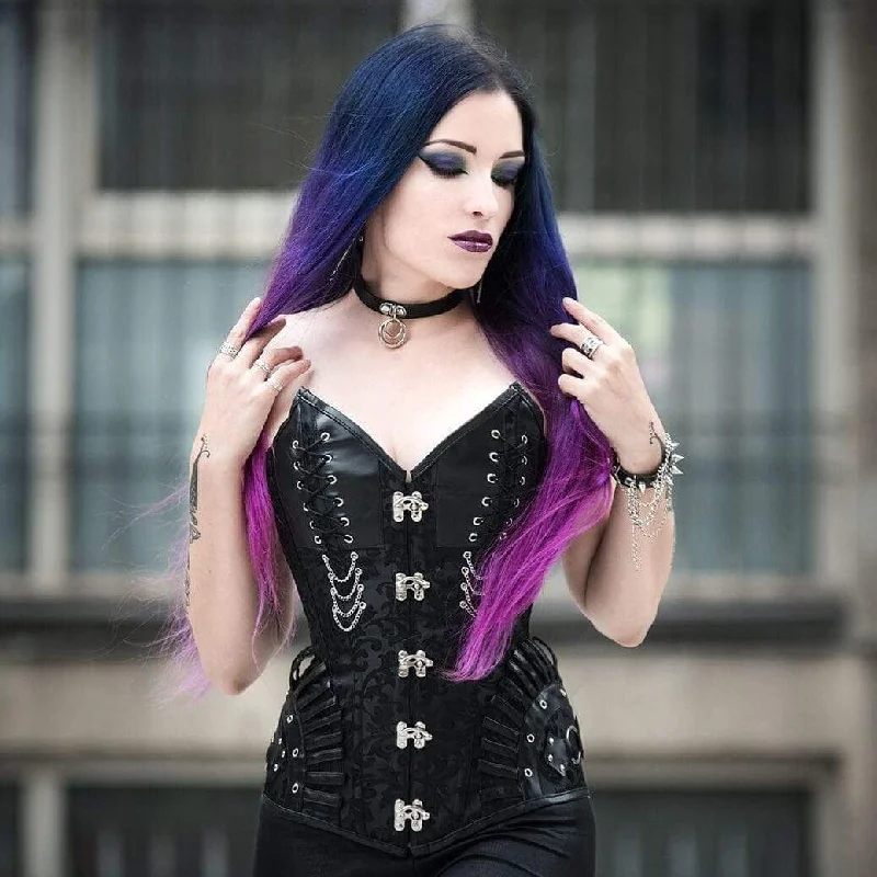 satin fabric women bustiers and corsetsWomen's Vintage Lace-up Jacquard Overbust Corsets