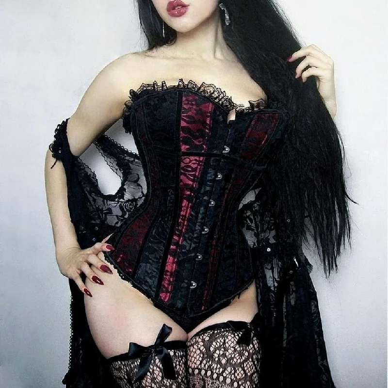 boned women bustiers and corsets structureWomen's Gothic Buckles Lace Overbust Corsets