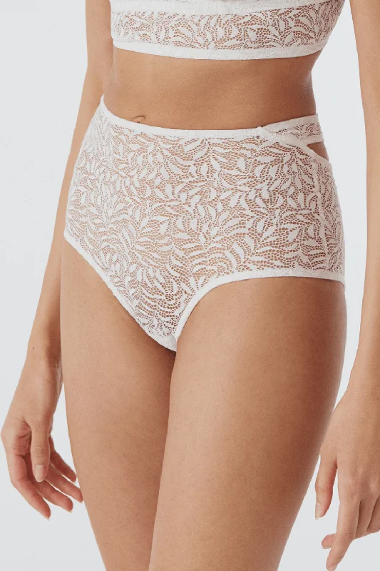 Acacia High Waist Cut Out Brief Off White