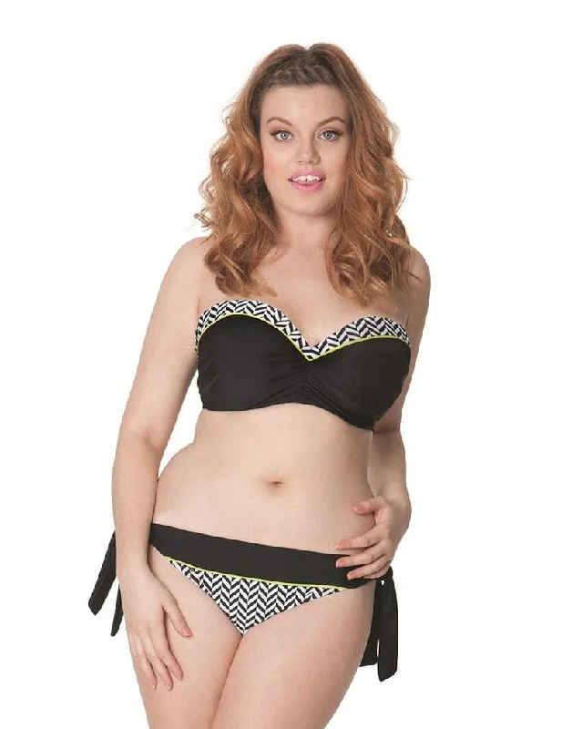 Curvy Kate Hypnotic CS3641 Bandeau Bikini Top Monochrome/Olive Swimwear